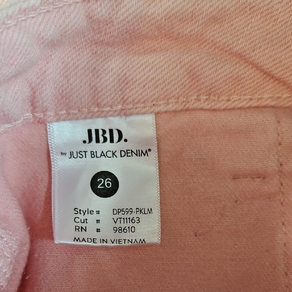 Just Black Denim JBD High Rise Pink Utility Jeans Size 26 - Picture 5 of 7